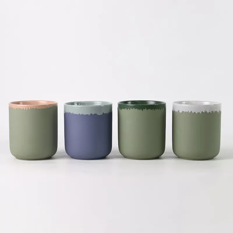 Керамичен свещник с покритие в естествен цвят