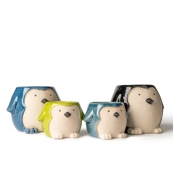 Керамични свещници с форма на пингвин
