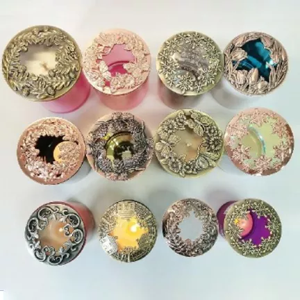 Универсален кух железен буркан за свещи капак